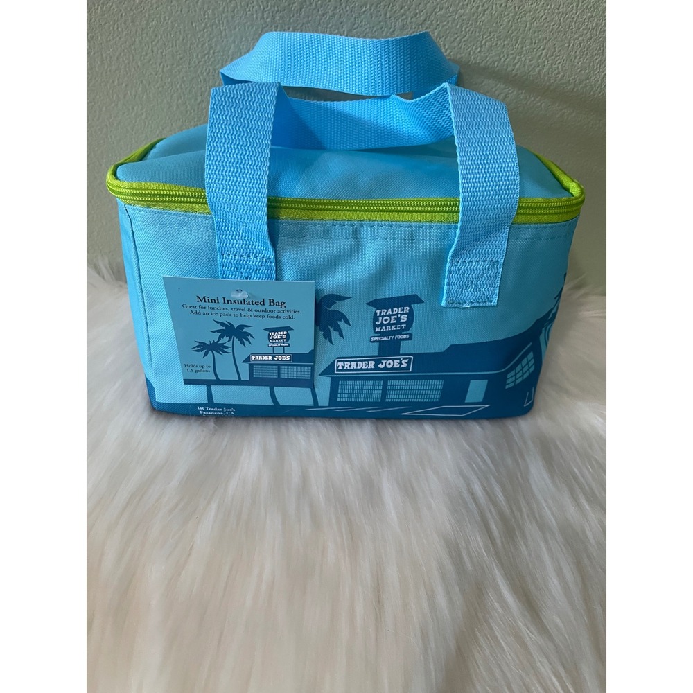Trader Joes Blue Mini Insulated Tote Lunch Bag 
NEW